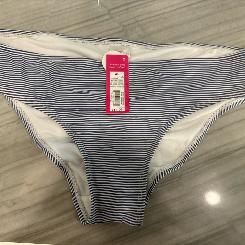 Target Blue and White Striped Swim Bottom